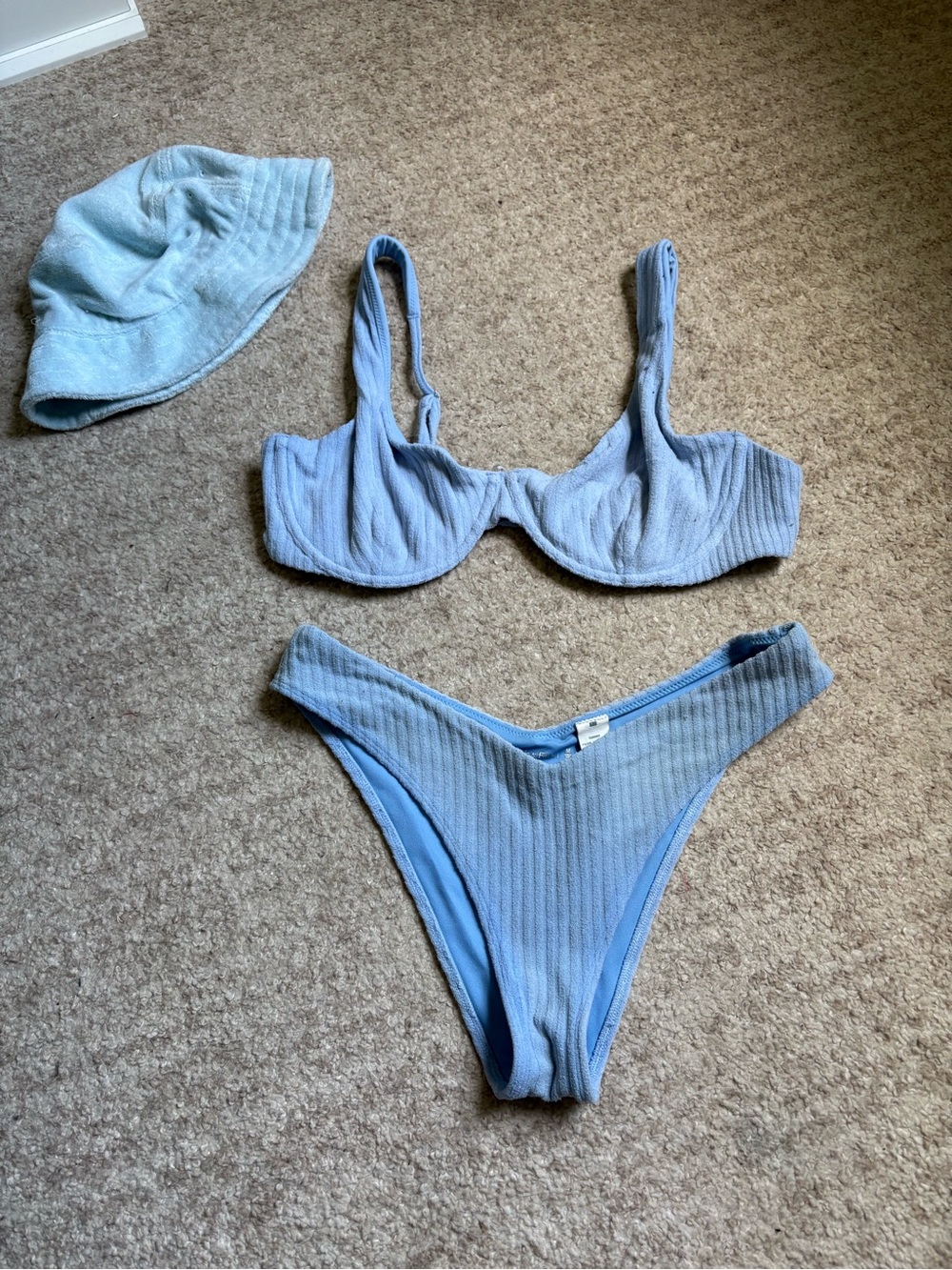 Abercrombie & Fitch Light Blue Ribbed Bikini Set